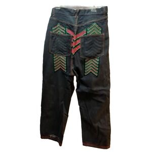 Prohibit Black Jeans Men FLAWs READ red green  34x27 ‎ button fly